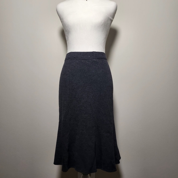 ST. JOHN Gray Wool Panel Skirt 8 - Picture 1 of 9